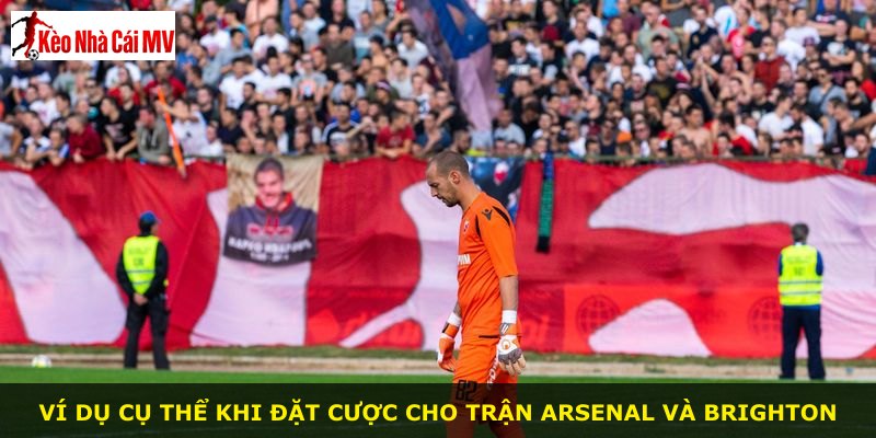 Ví dụ cụ thể khi đặt cược cho trận Arsenal và Brighton
